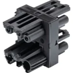 WIELAND GST18i3 H-Verteiler 3-Polig, 3xBuchse, 1xStecker, für 1,5mm², 250V, 16A - schwarz 92.030.6953.1