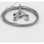 Seilabhängung für GLOBAL Trac Pro  für 3-Phasen Aufbauschiene, inkl. Pendelclip, Stahlseil und Deckenbefestigung 6200 mm - silber AA1100120